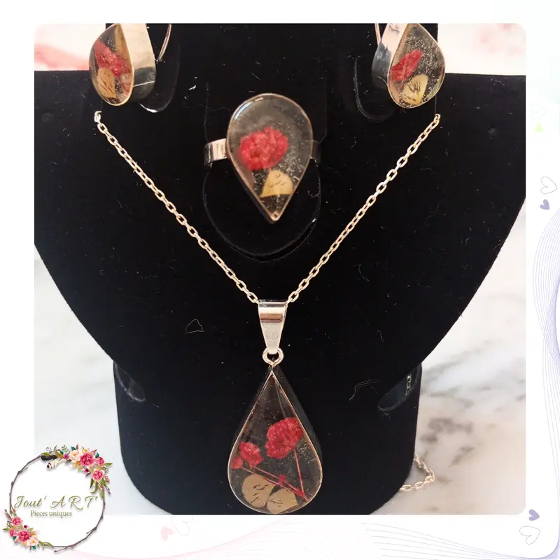 Série Artisanale en Argent 925 & Fleurs Séchées